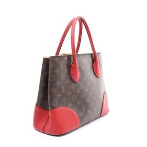 Louis Vuitton Flandrin Tote Bag Canvas Leather Monogram Brown Red